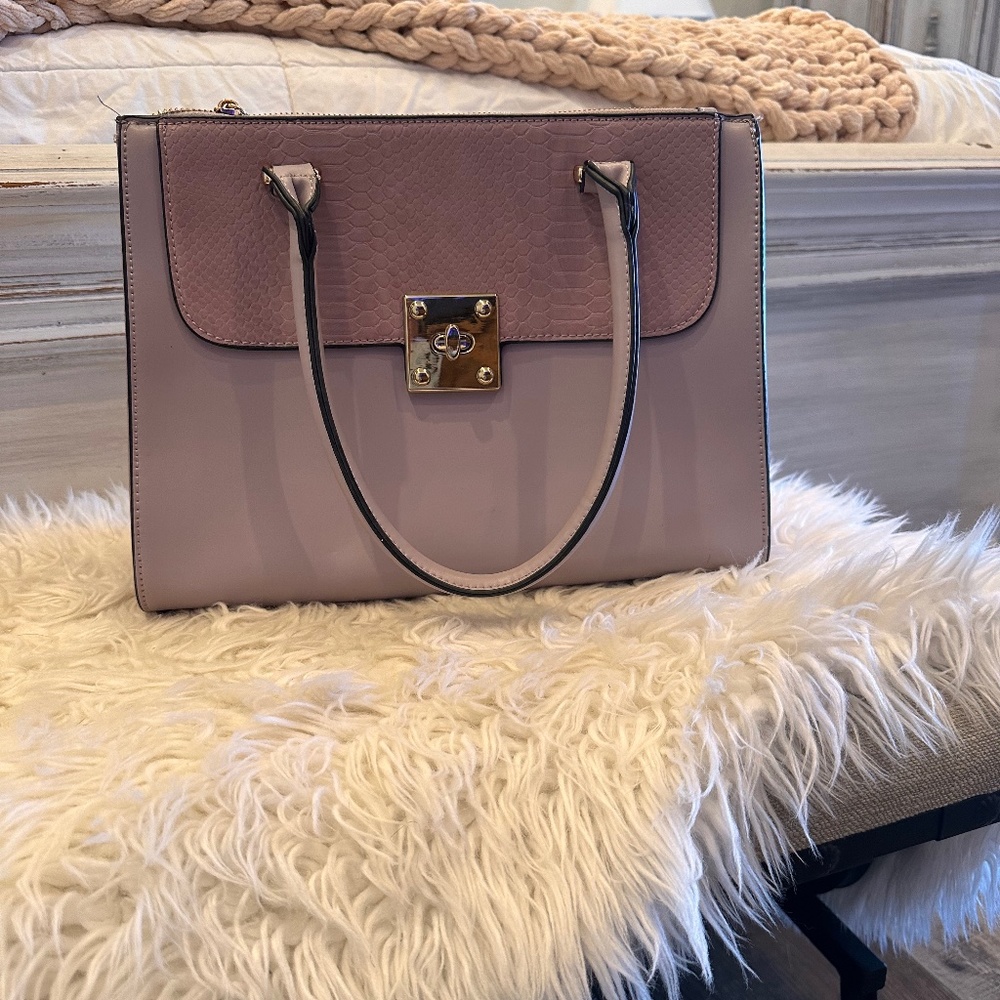 Lavender colored handbag